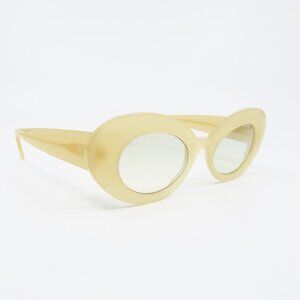 Nathalie Blanc MYLENE C185 Tan/Lt Grey Lenses, Oval, New Women's Sunglasses.